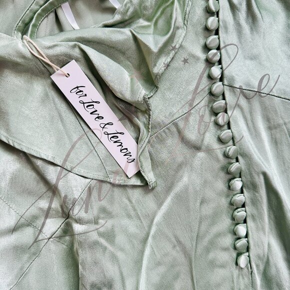 FOR LOVE & LEMONS Jewel Maxi Dress In Sage (size M) NWT - Picture 12 of 15